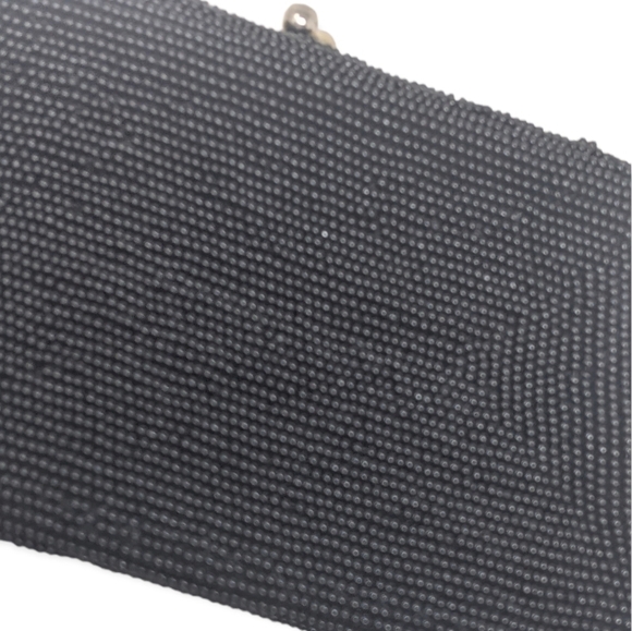 VTG 60s Silk Beaded Richere Bag by Walborg Clutch Hand Made in Japan Black - Picture 6 of 13